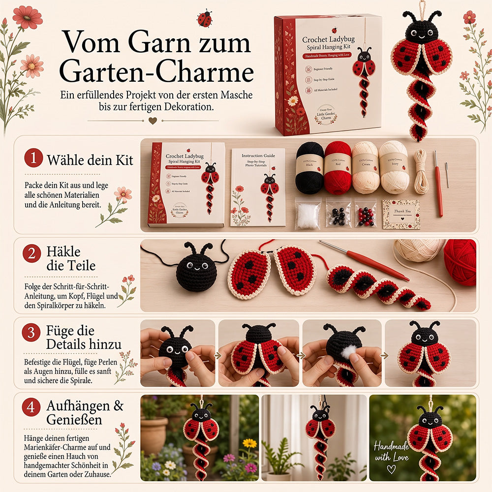🧶🌿 Häkelnadel-Set für spiralförmige Ornamente – Ein anfängerfreundliches DIY-Set zur Gartentierdekoration