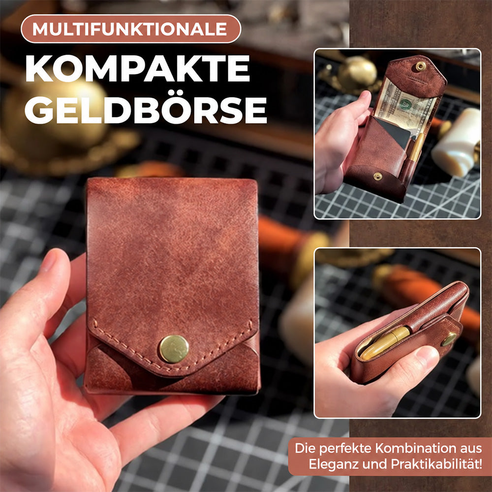 Tyiimax™ Vintage-Ledergeldbörse Portmonie mit Stiftfach