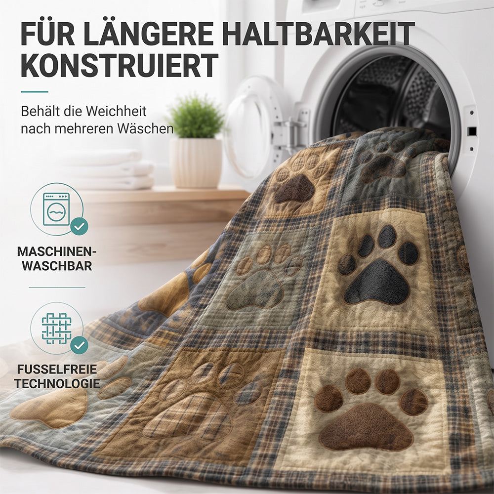 🐶🐾 Kuschelige Flanelldecke mit süßem Pfotenmuster – Warm, weich & dekorativ 🛌