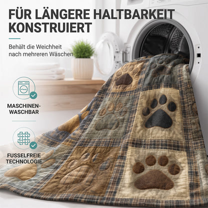 🐶🐾 Kuschelige Flanelldecke mit süßem Pfotenmuster – Warm, weich & dekorativ 🛌