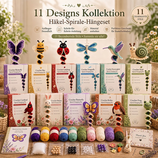 🧶🌿 Häkelnadel-Set für spiralförmige Ornamente – Ein anfängerfreundliches DIY-Set zur Gartentierdekoration