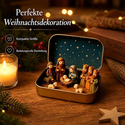🎄 Mini-Krippenszene im Taschenformat mit Aufbewahrungsbox