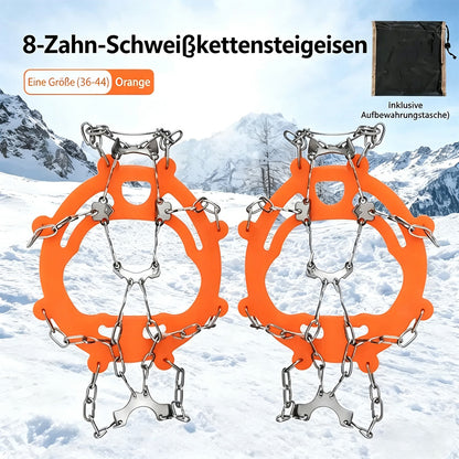 ❄️ TYII™ 8-Zacken-Schuhspikes – Rutschfeste Schneekrallen mit Edelstahlketten für Winter, Wandern & Outdoor