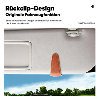 TYII™ Magnetischer Sonnenblenden-Brillenhalter für das Auto – Brillenclip aus Leder & Multifunktions-Organizer