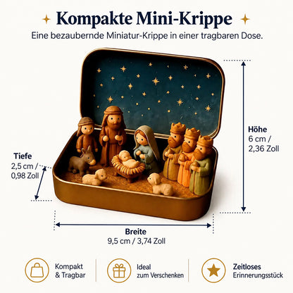 🎄 Mini-Krippenszene im Taschenformat mit Aufbewahrungsbox