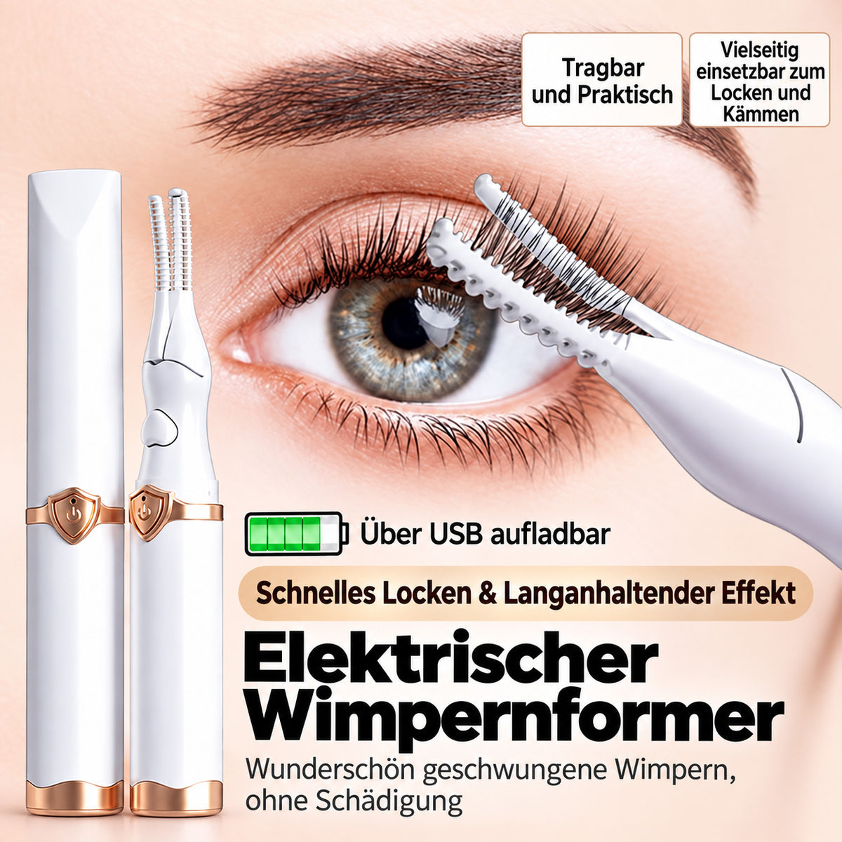 Elektrischer Wimpernformer – Langanhaltender Wimpernschwung