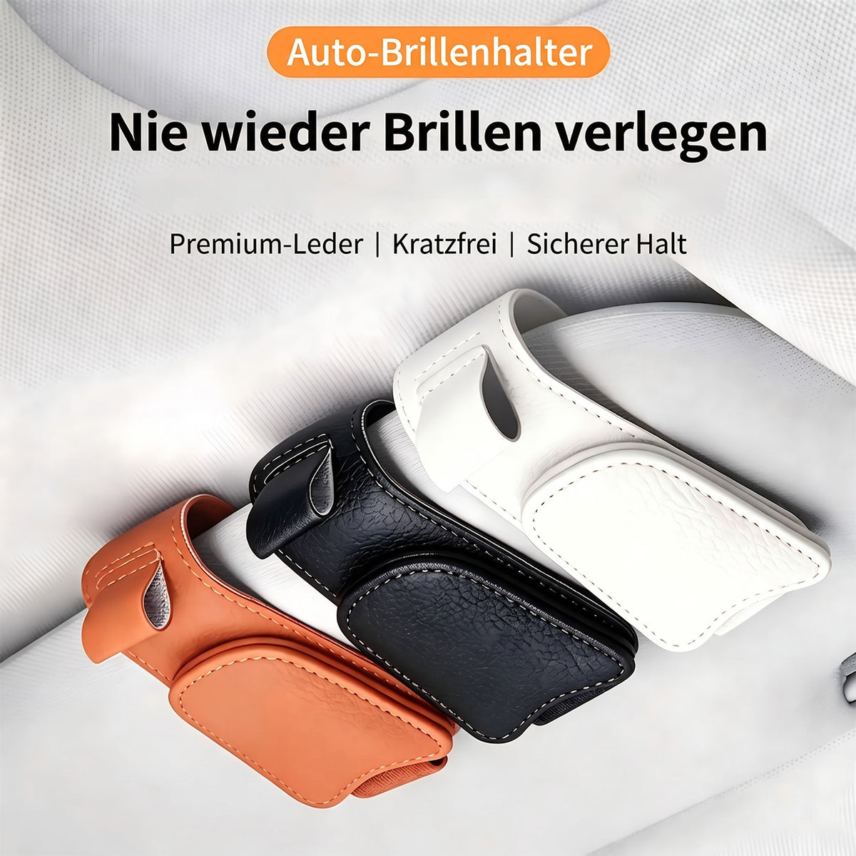 TYII™ Magnetischer Sonnenblenden-Brillenhalter für das Auto – Brillenclip aus Leder & Multifunktions-Organizer