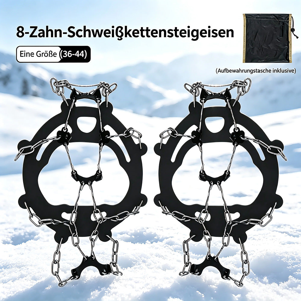 ❄️ TYII™ 8-Zacken-Schuhspikes – Rutschfeste Schneekrallen mit Edelstahlketten für Winter, Wandern & Outdoor