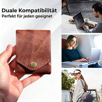 Tyiimax™ Vintage-Ledergeldbörse Portmonie mit Stiftfach