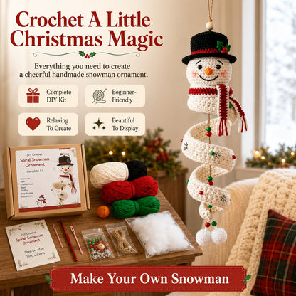 ☃️ Crochet Snowman Spiral Ornament DIY Kit