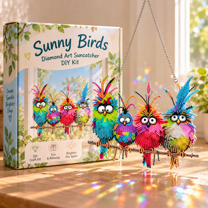 TYIIMAX™ Sunny Birds Diamant-Sonnenfänger DIY-Set – Bunter Fenster-Hänger zum Selbermachen 🐦✨