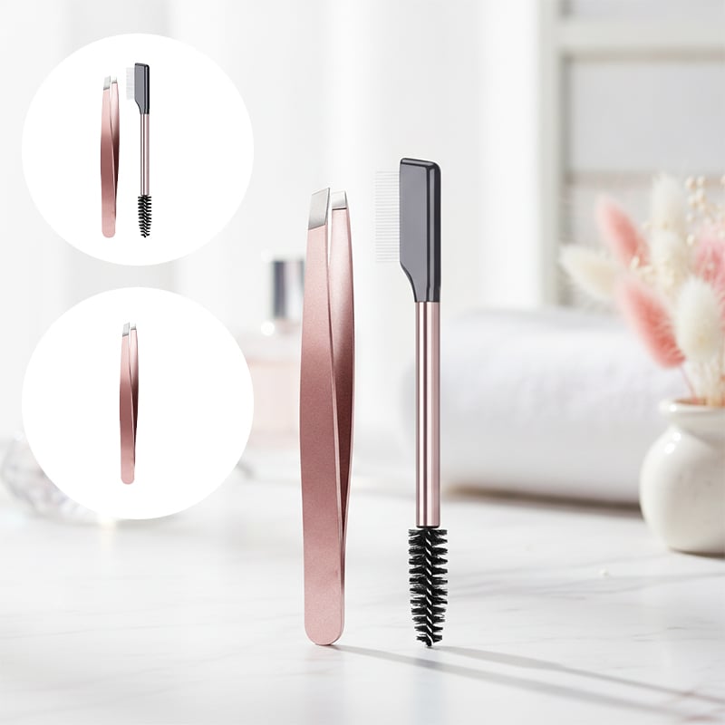 TYIIPLUS™ Lash & Brow Touch Up Tool Set – Precision Stainless Steel Tweezers & Dual-Ended Lash Comb for Brow Grooming & Lash Separation
