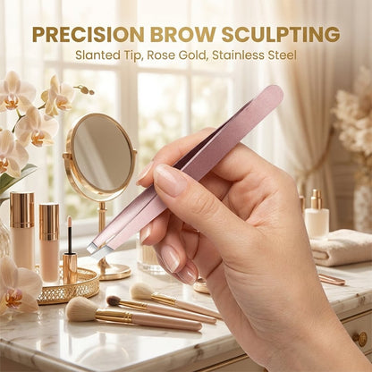 TYIIPLUS™ Lash & Brow Touch Up Tool Set – Precision Stainless Steel Tweezers & Dual-Ended Lash Comb for Brow Grooming & Lash Separation