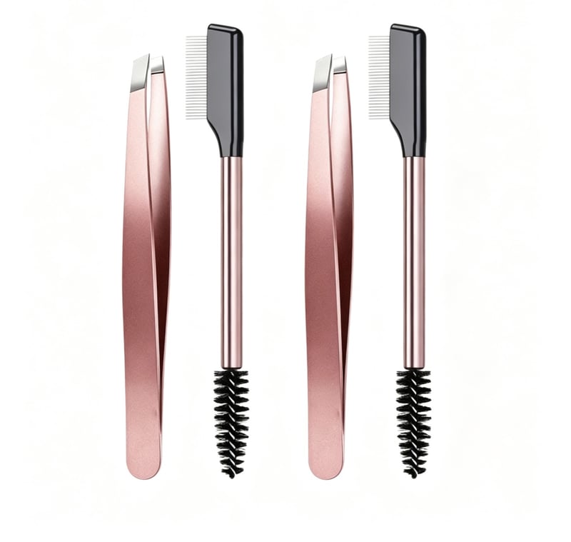 TYIIPLUS™ Lash & Brow Touch Up Tool Set – Precision Stainless Steel Tweezers & Dual-Ended Lash Comb for Brow Grooming & Lash Separation
