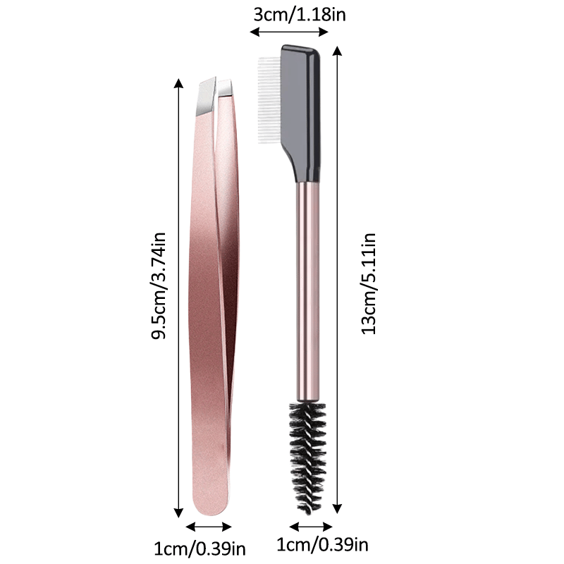 TYIIPLUS™ Lash & Brow Touch Up Tool Set – Precision Stainless Steel Tweezers & Dual-Ended Lash Comb for Brow Grooming & Lash Separation