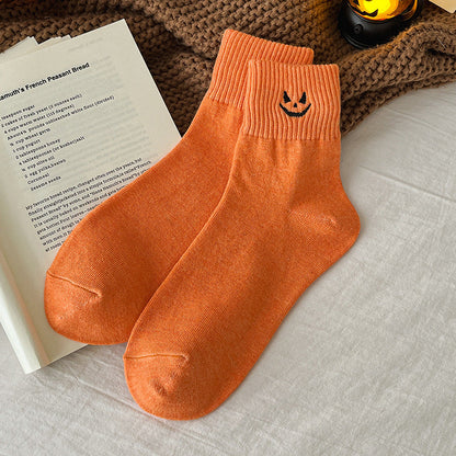 Spooky Season Halloween Embroidered Ankle Socks