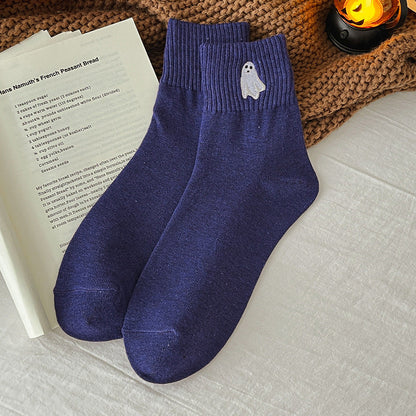 Spooky Season Halloween Embroidered Ankle Socks