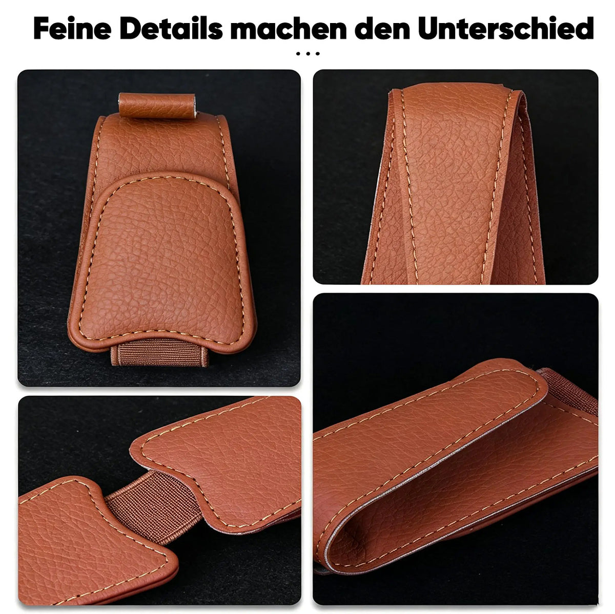 TYII™ Magnetischer Sonnenblenden-Brillenhalter für das Auto – Brillenclip aus Leder & Multifunktions-Organizer