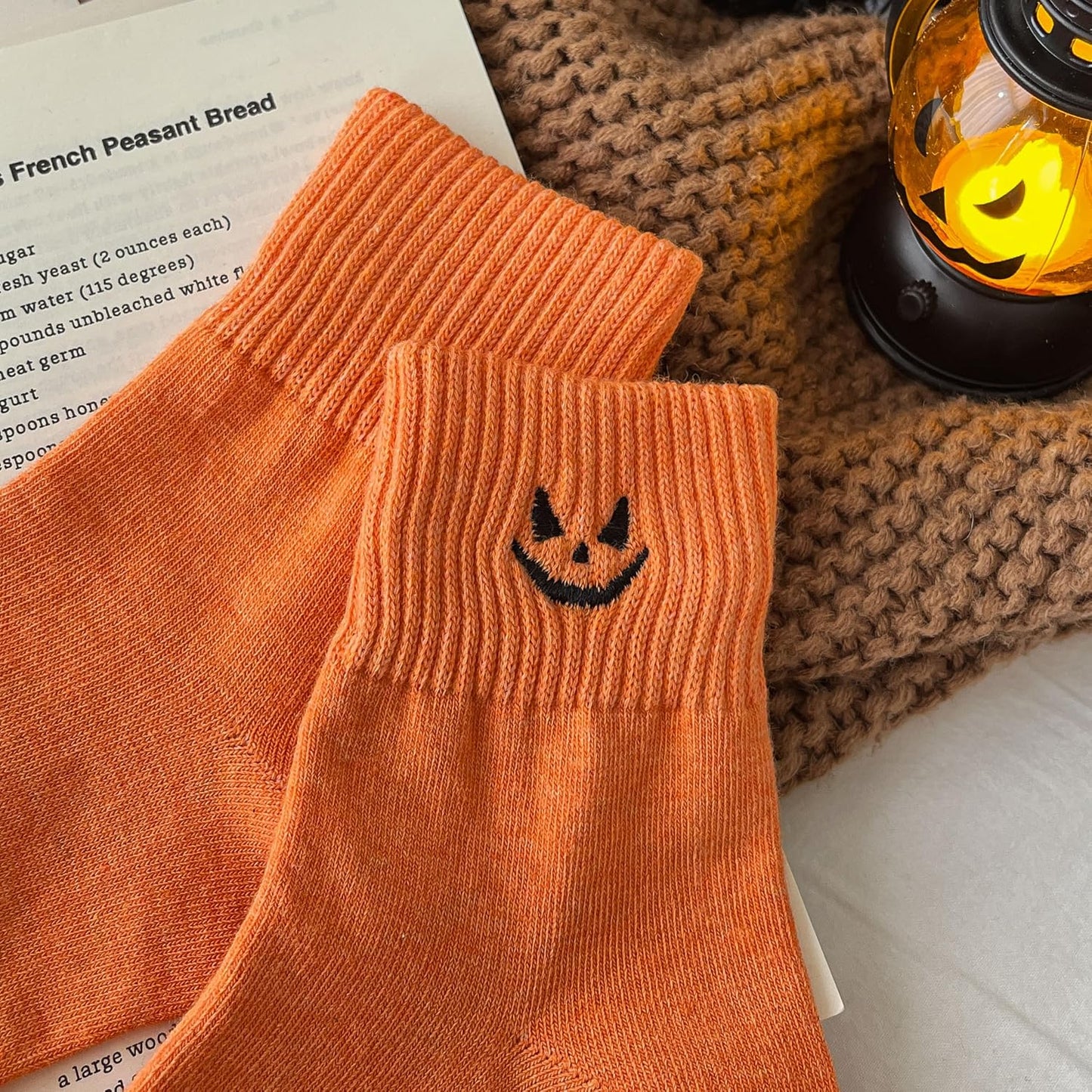 Spooky Season Halloween Embroidered Ankle Socks