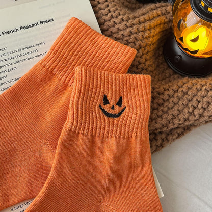 Spooky Season Halloween Embroidered Ankle Socks