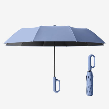 Kreativer, windfester und verstärkter Regenschirm mit Ringgriff – automatischer Faltschirm