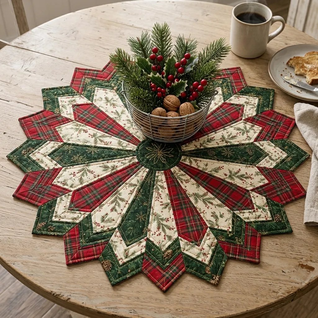 ✨ Quilting-Schablonenset „Holiday Star“ – DIY-Schablonen für festliche Tischläufer