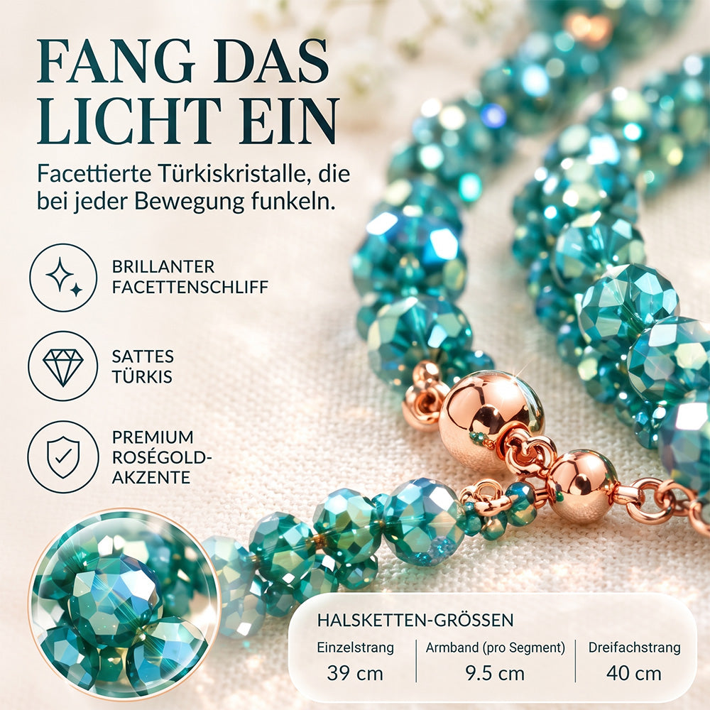 10-in-1 Magnetische Halskette – Turquoise Crystal