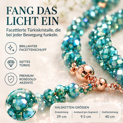 10-in-1 Magnetische Halskette – Turquoise Crystal