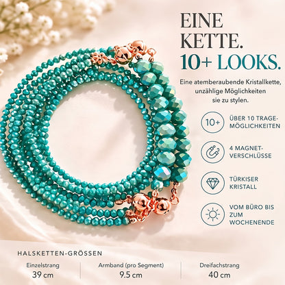 10-in-1 Magnetische Halskette – Turquoise Crystal