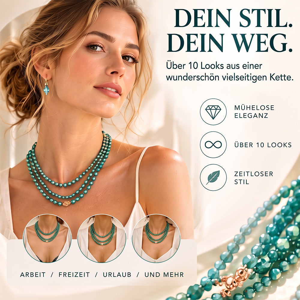 10-in-1 Magnetische Halskette – Turquoise Crystal