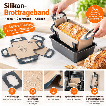 Tyiimax™ Silikon-Backmatte für Brot mit 4 Griffen