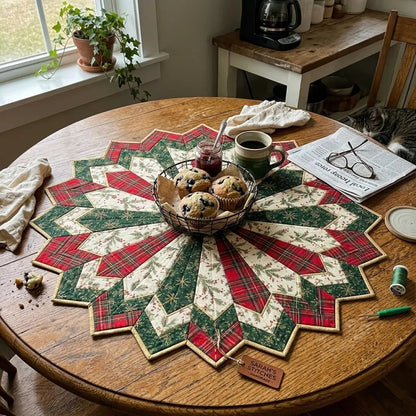 ✨ Quilting-Schablonenset „Holiday Star“ – DIY-Schablonen für festliche Tischläufer