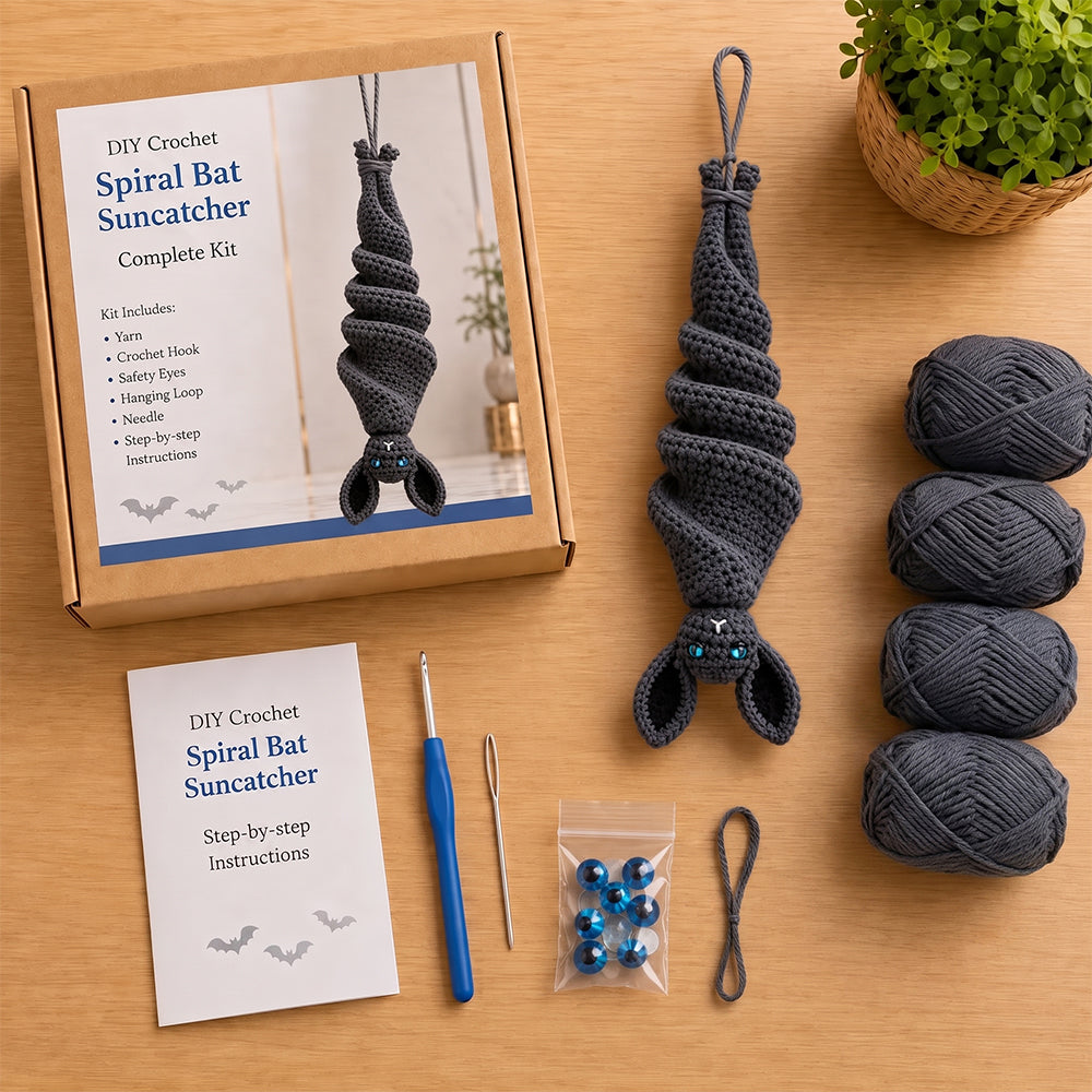 🦇 Crochet Bat Wind Spinner DIY Kit