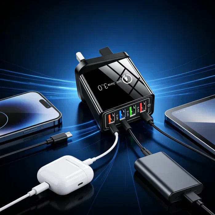 ⚡️Secret to Faster Phone Performance⚡️Four-Port Travel Charger for Extended Phone Battery Life