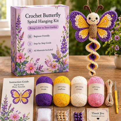 🧶🌿 Häkelnadel-Set für spiralförmige Ornamente – Ein anfängerfreundliches DIY-Set zur Gartentierdekoration