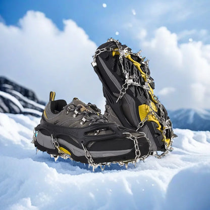 ❄️ TYII™ 8-Zacken-Schuhspikes – Rutschfeste Schneekrallen mit Edelstahlketten für Winter, Wandern & Outdoor