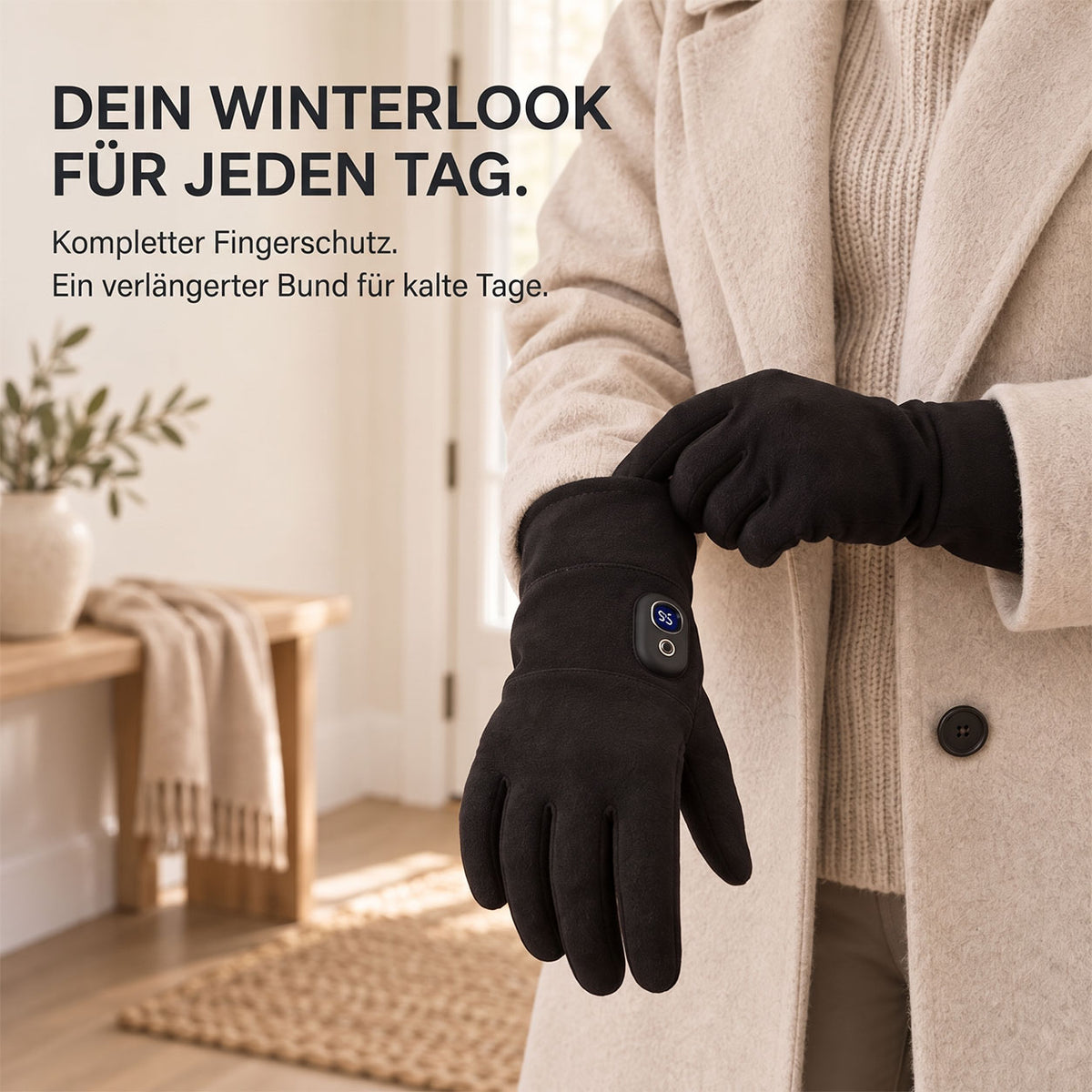 ❄️ Beheizbare Touchscreen-Handschuhe mit Digitalanzeige – Warme Hände im Winter