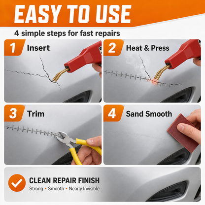 🔧 Handheld Car Plastic Welding Repair Tool (200 Staples Included)