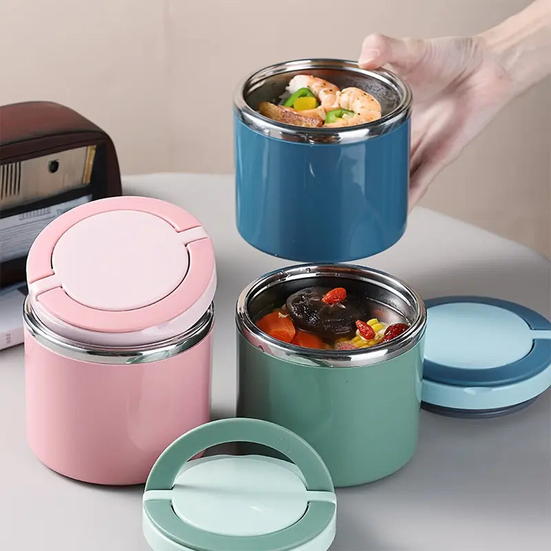 TYIIMAX™ Isolierte Lunchbox aus Edelstahl mit Griff – Auslaufsicherer und stapelbarer Lebensmittelbehälter, geeignet für Büro, Schule und Reisen