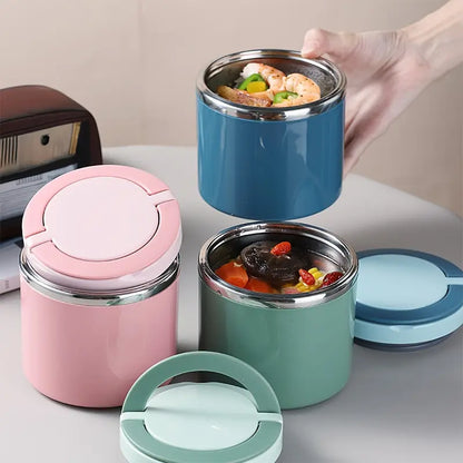 TYIIMAX™ Isolierte Lunchbox aus Edelstahl mit Griff – Auslaufsicherer und stapelbarer Lebensmittelbehälter, geeignet für Büro, Schule und Reisen