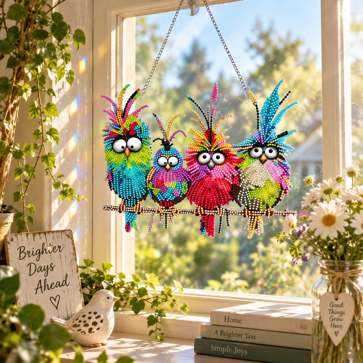 TYIIMAX™ Sunny Birds Diamant-Sonnenfänger DIY-Set – Bunter Fenster-Hänger zum Selbermachen 🐦✨