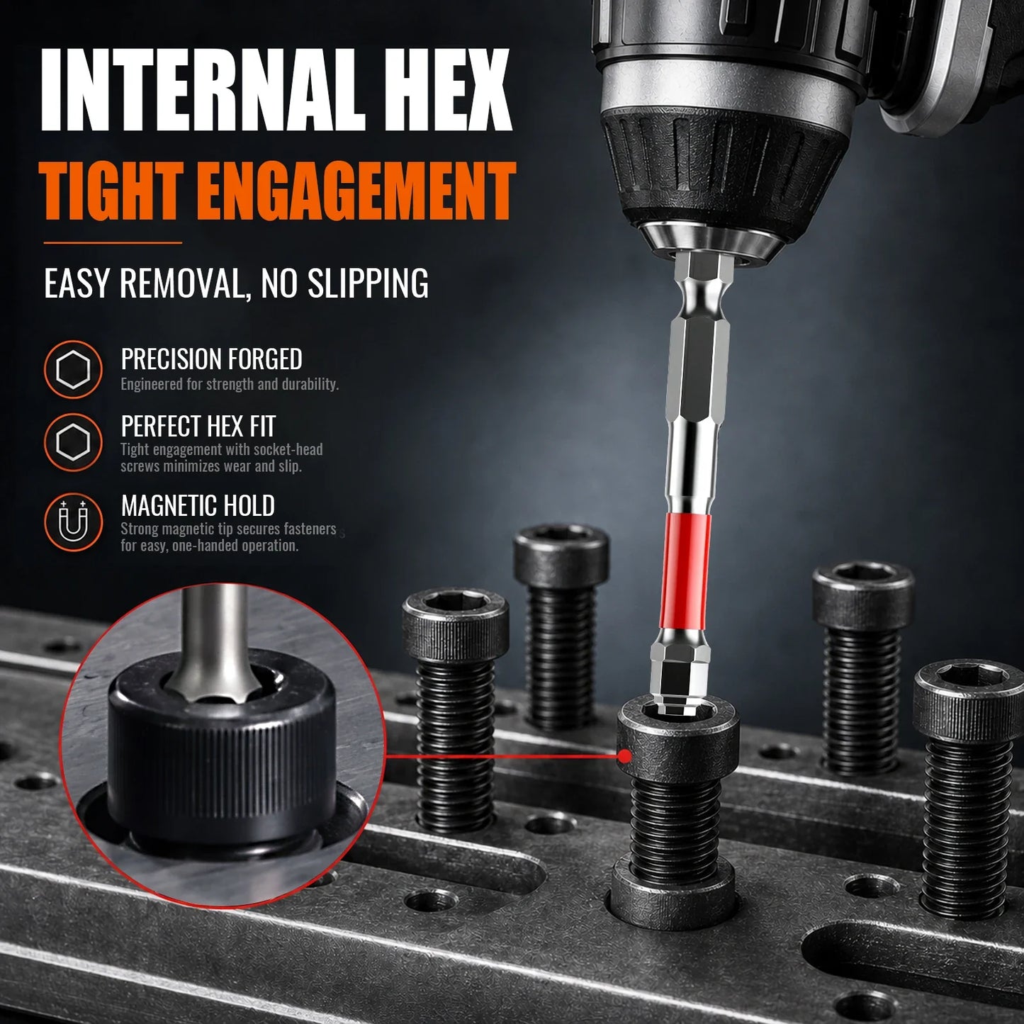 6-Piece Magnetic Pagoda Hex Shank Screwdriver Bit Set