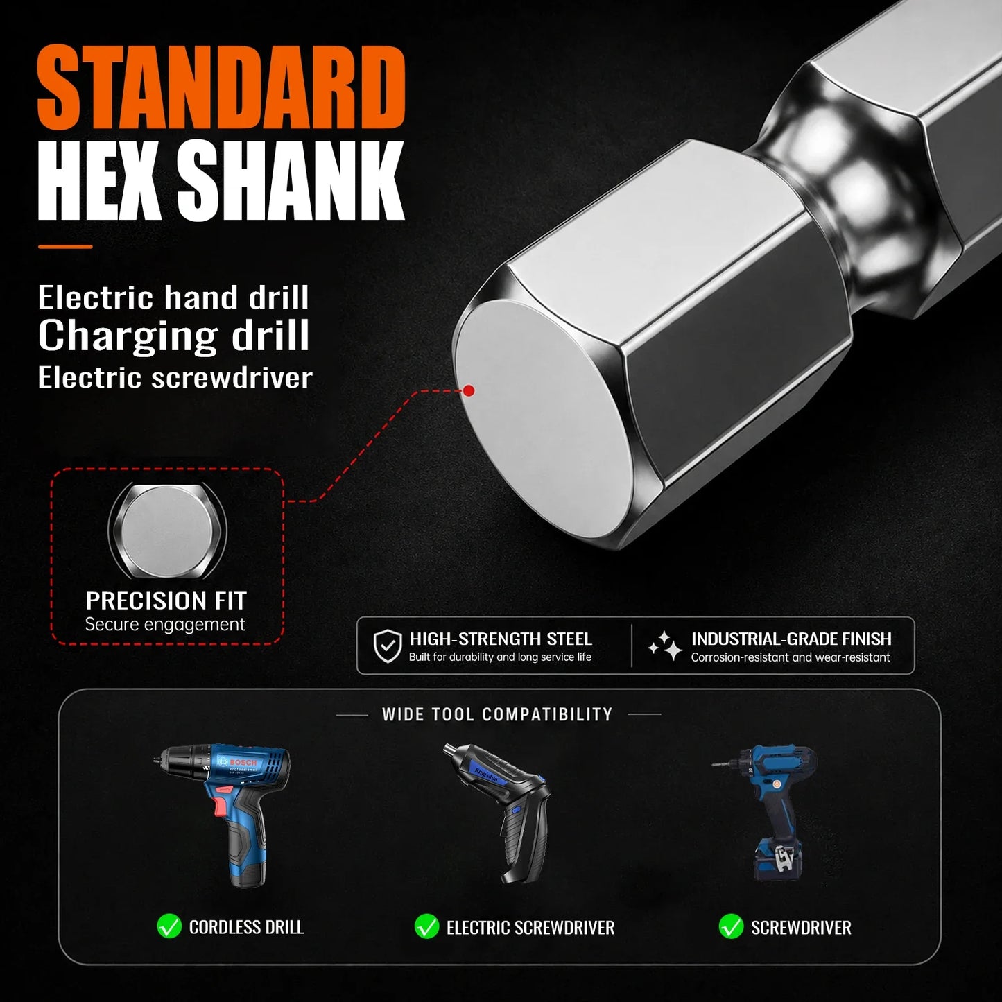 6-Piece Magnetic Pagoda Hex Shank Screwdriver Bit Set