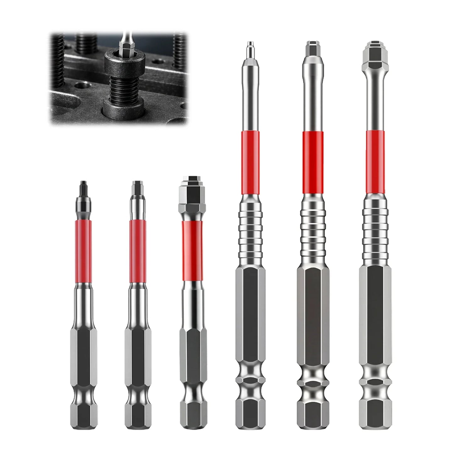 6-Piece Magnetic Pagoda Hex Shank Screwdriver Bit Set