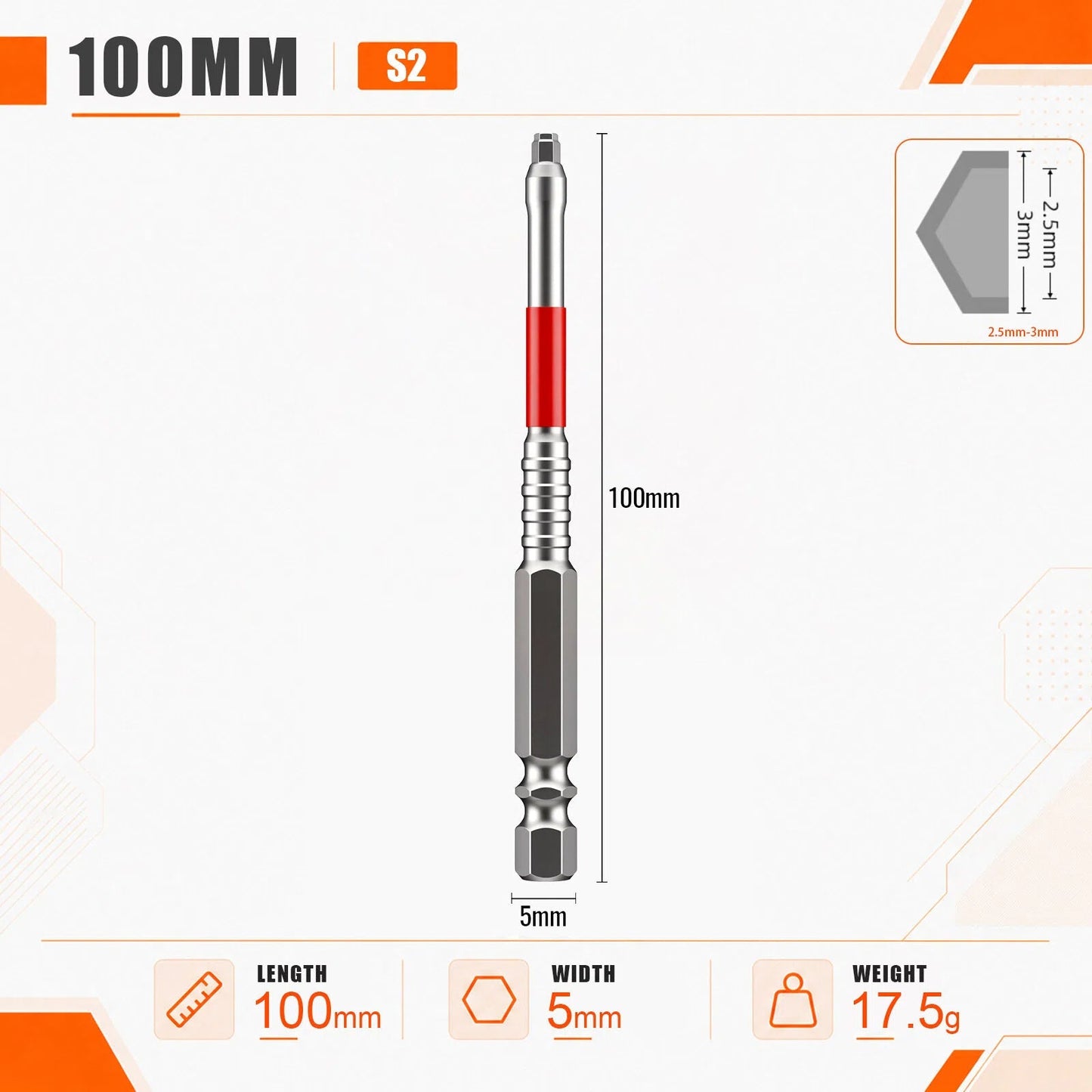 6-Piece Magnetic Pagoda Hex Shank Screwdriver Bit Set