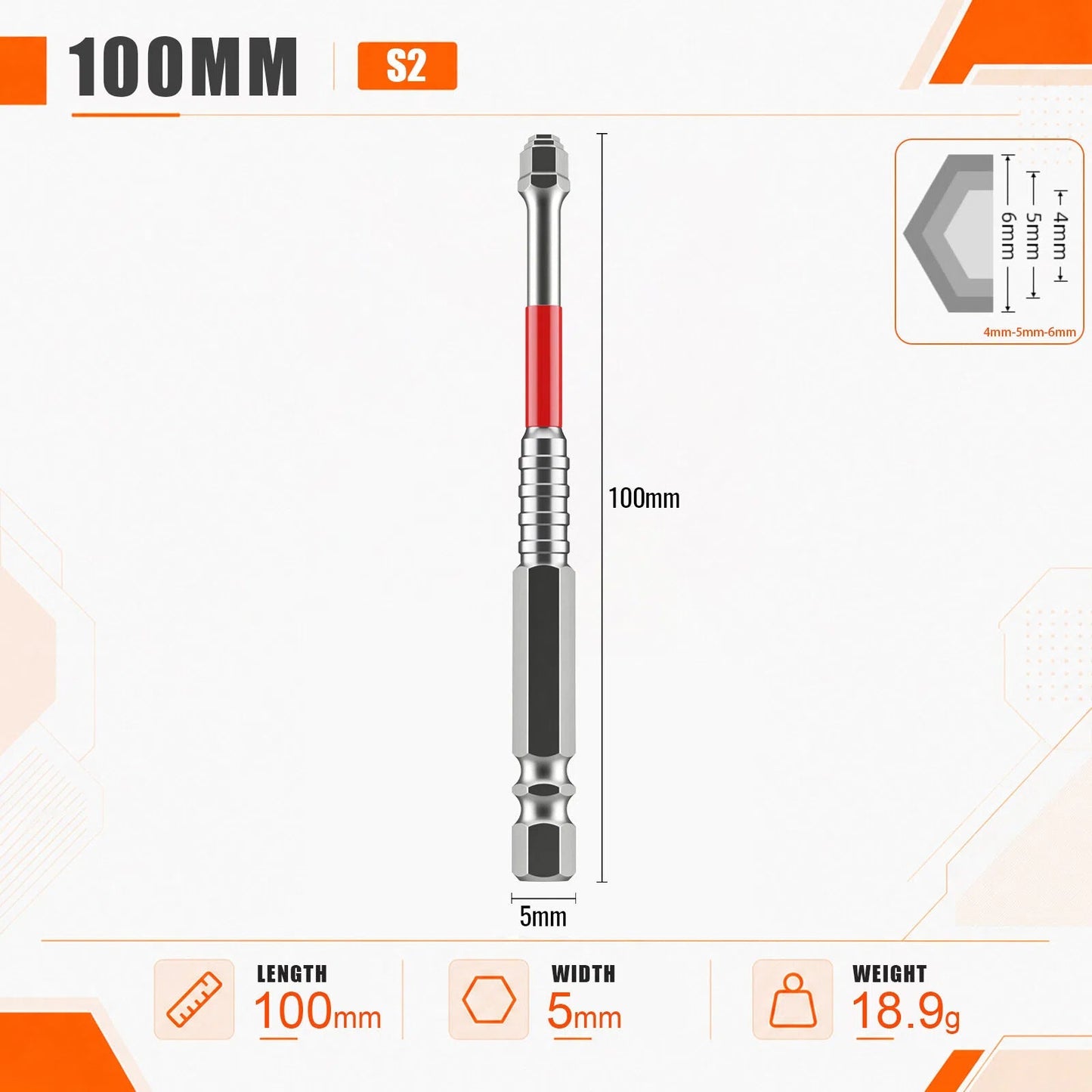 6-Piece Magnetic Pagoda Hex Shank Screwdriver Bit Set
