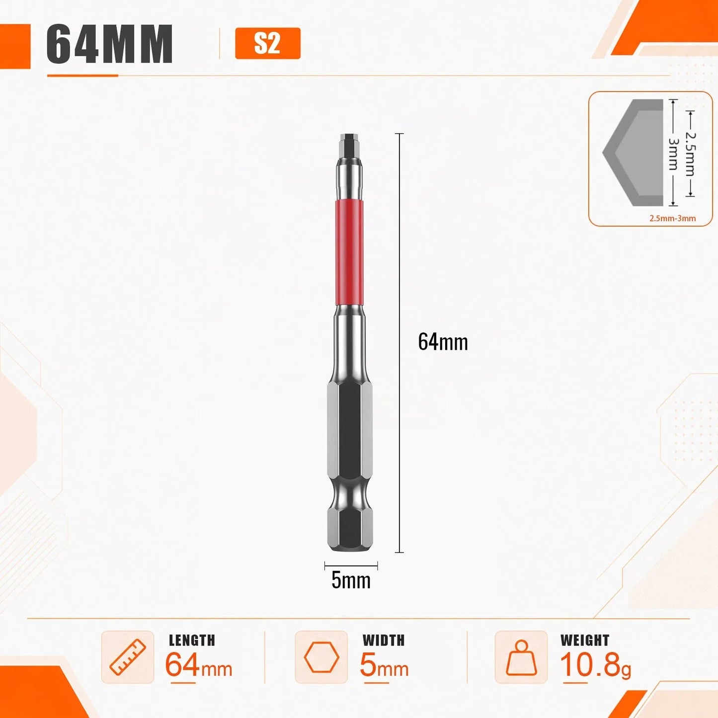 6-Piece Magnetic Pagoda Hex Shank Screwdriver Bit Set
