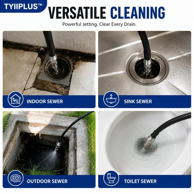 6500 PSI Sewer Jetter Nozzle – 1/4' Quick Connect Drain Cleaning Attachment for Pressure Washers
