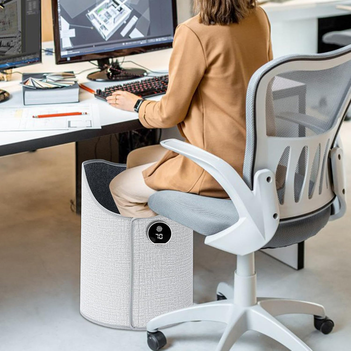 TYII™ 360°-Elektro-Fuß- und Beinwärmer – Heizung für den Schreibtisch mit 5 Stufen und Digitalanzeige