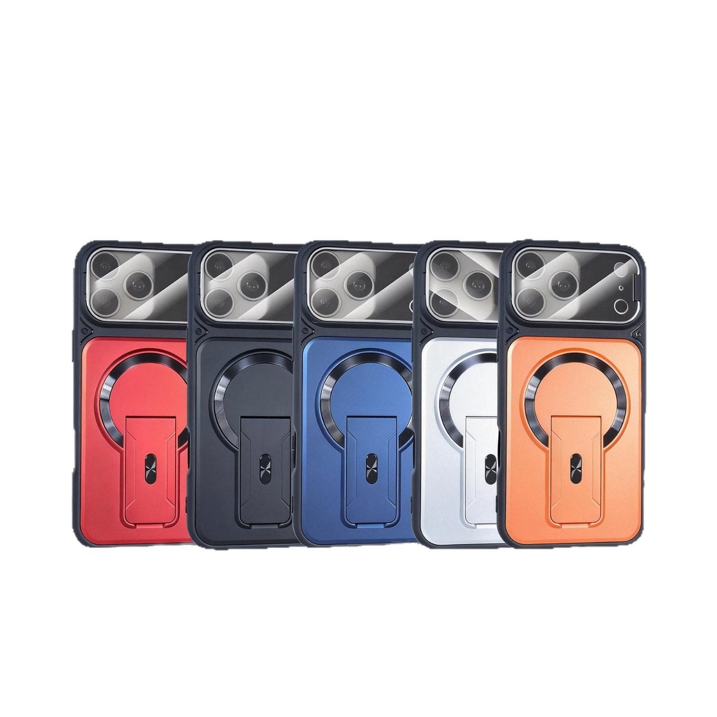 MagSafe Magnetic Case with Camera Lens Cover & Invisible Stand for iPhone